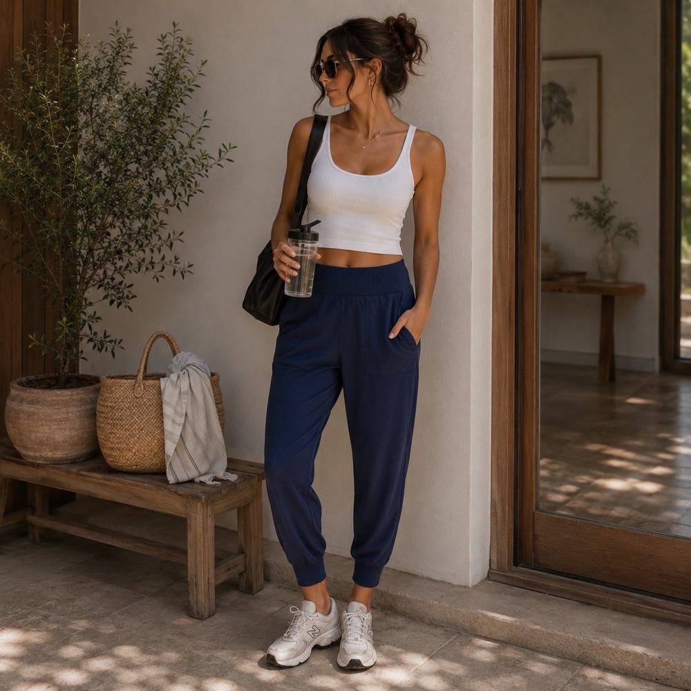 Lululemon Womens High Rise Align‎ Jogger Pants 6 Navy Blue Inseam 27 Pockets